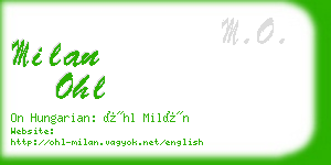 milan ohl business card